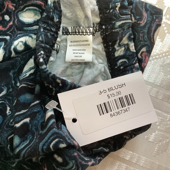 Leggings Kid’s Small Fits Age 3 to 5 Blush Print - Picture 3 of 4